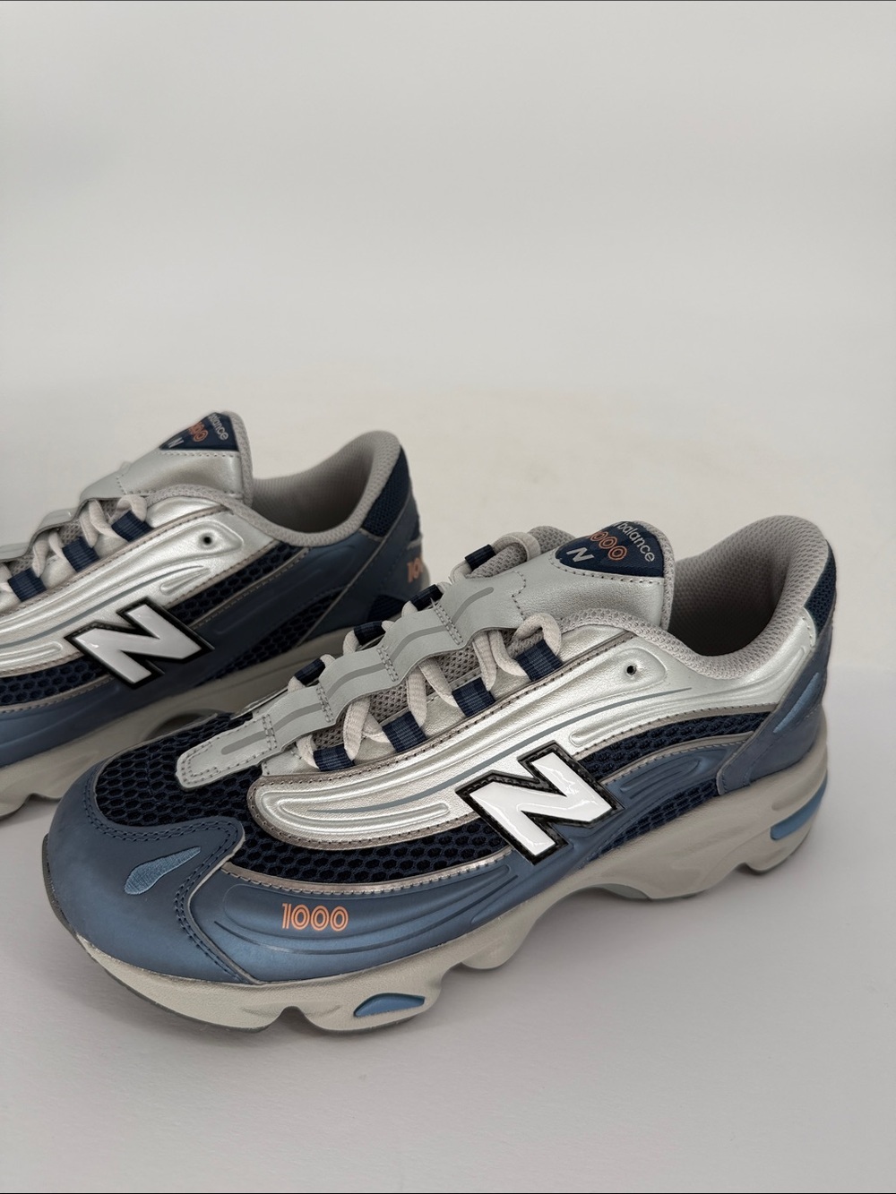 New Balance Blue & Silver 1000 Athletic Sneakers